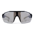thumbnail image 1 of Mens Xloop Half Rim Oversize Shield Sharp Plastic Sunglasses Matte Black Yellow Silver Mirror, 1 of 4
