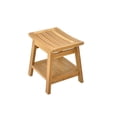 thumbnail image 2 of Grade-A Teak Wood Arcenol Shower Seat 18" Outdoor Patio Stool Bench, 2 of 4