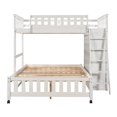 thumbnail image 6 of Harper & Bright Designs Twin Over Full Wooden Bunk Bed with 6 Storage Drawers and 3 Flexible Shelves, Twin Loft Bed with Movable Lower Bed for Bedroom, White, 6 of 10