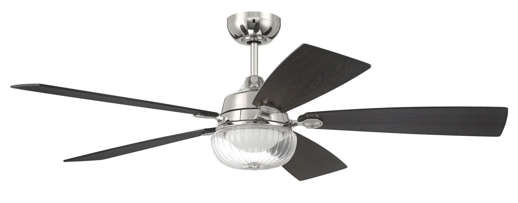 CHS52PLN5 Craftmade Lighting Chandler - 5 Blade Ceiling Fan with Light Kit In Traditional Style-16.37 Inches Tall and 52 Inches Wide-Polished Nickel