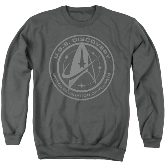 Star Trek Discovery Discovery Crest Adult Crewneck Sweatshirt Charcoal