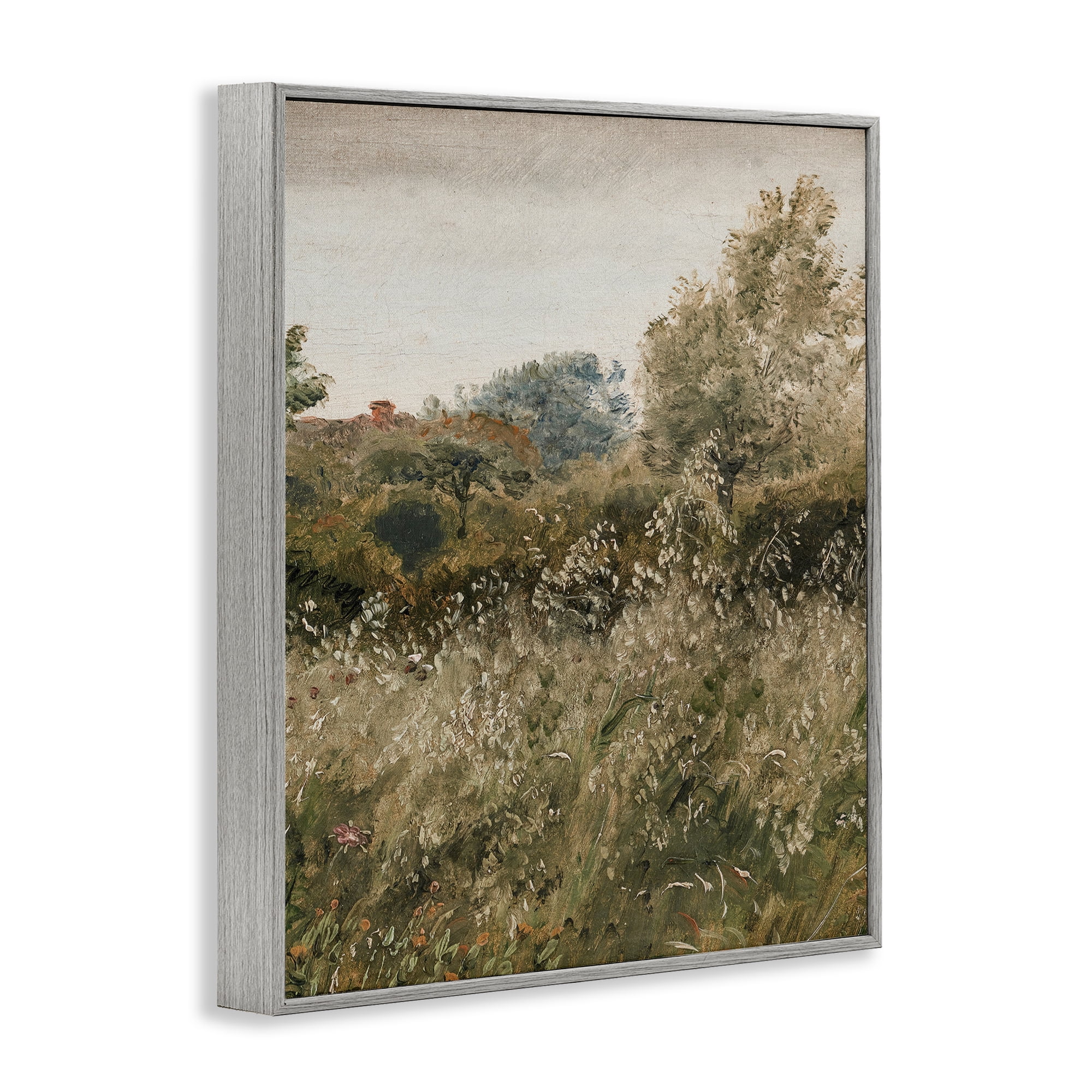 Thicket in Countryside Gray Framed Giclee Art, design by Lettered and Lined