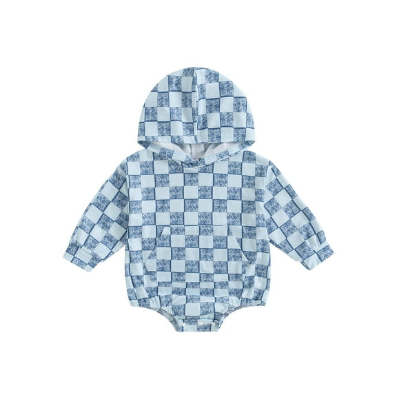 Bagilaanoe Newborn Baby Girl Boy Romper Sweatshirt Long Sleeve Bodysuit Plaid Pullover 3M 6M 9M 12M 18M 24M Infant Casual Tee Tops