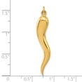 thumbnail image 3 of 14k Yellow Gold Polished Hollow 3-D Italian Horn Pendant, 3 of 4