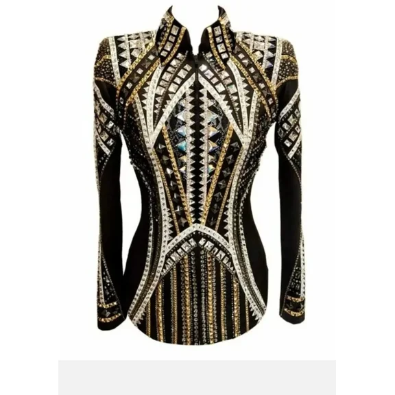 Women Western Show Pleasure Rail Shirt Jacket Clothes Showmanship Horsemanship