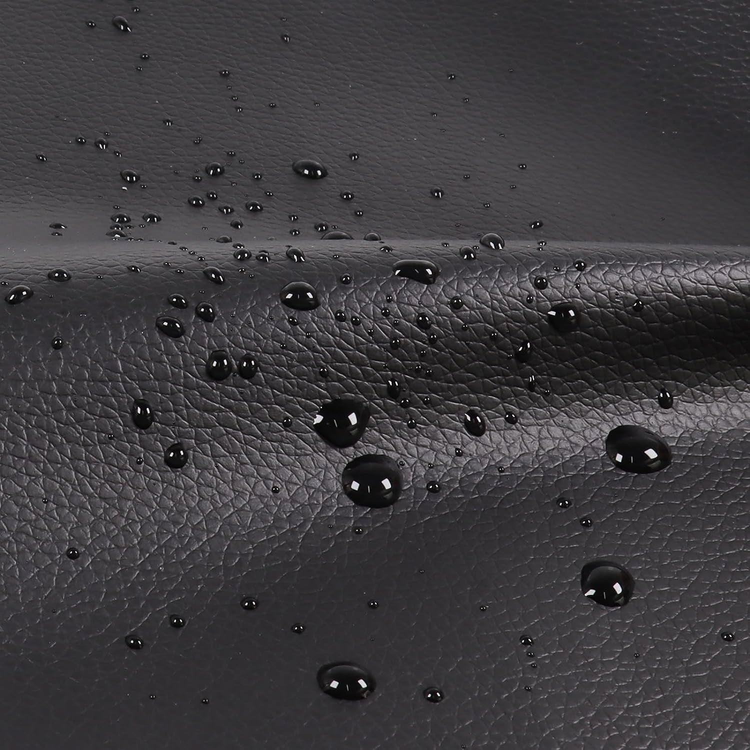 Vinyl Marine Synthetic Leather Fabric - 55"W Waterproof Vinyl Material 0.6mm Thick Soft Upholstery Leather Sheets for Car Headliner Furniture Sofa Boat Replacement Renovate - Black