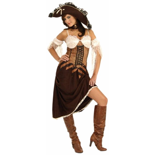 Disfraz Premium Adulto Rubies Pirata Doncella Del Mar De Dama Color Café Talla:XS