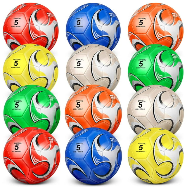 Paquete de 12 balones de fútbol Supervitae, tamaño 4, con bomba para entrenamiento