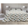 thumbnail image 1 of Gingko Comforter & Sham Bedding Set, Floral Leaves Autumn Beauty Branches Essence of Fall Blooms, 3 pcs Duvet Set Microfiber Filling Quilt, 5 Sizes, Forest Green Apricot, by Ambesonne, 1 of 4