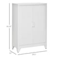 thumbnail image 7 of Demi Bonn 43" Industrial Storage Cabinet, Steel Garage Cabinet with Double Doors and Adjustable Shelves for Living Room, White, 7 of 7