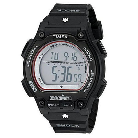 Timex Men T5K584 Ironman Traditional Shock Steel Black Resin Watch