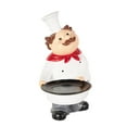 thumbnail image 6 of 11" x 13" White Polystone Kitchen Decorative Figurine Chef Sculpture with Black Tray, by DecMode, 6 of 9