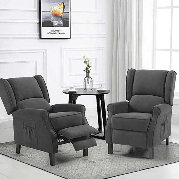Wingback Recliner Chair for Living Room Fabric Lazyboy Push Back Chair