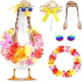 thumbnail image 2 of karymi Easter Porch Decoration Set Hawaiian Themed for Lawn Goose Statue Includes Flower Hat Wig Glasses Grass Skirt Spring Summer Holiday Yard Ornament 4 Piece Outfit Bedroom Decor, 2 of 7