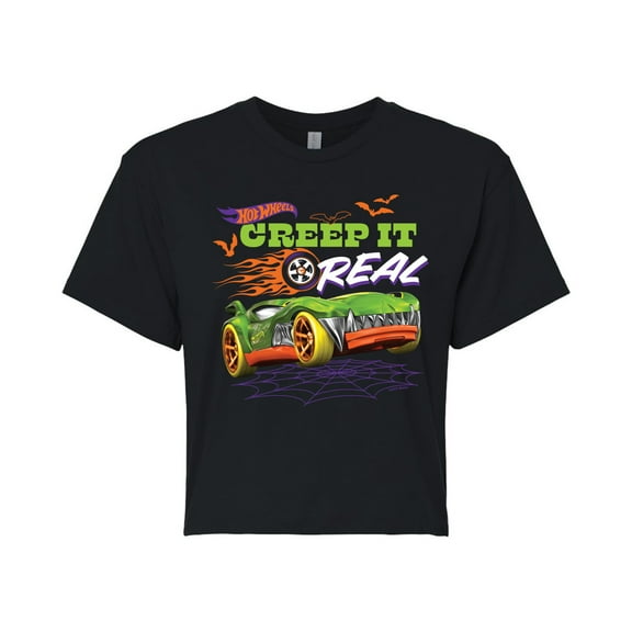 Hot Wheels - Halloween - Creep It Real - Juniors Cropped Cotton Blend T-Shirt