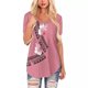 thumbnail image 1 of Gibobby Playera de manga corta con cuello en V Camiseta manga corta informal con cuello en V estampada para mujer(A,CH), 1 of 5