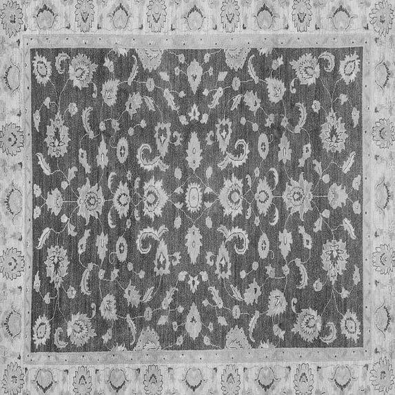 Ahgly Company Indoor Square Oriental Gray Traditional Area Rugs, 3' Square