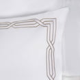 thumbnail image 6 of Superior Egyptian Cotton 1200 TC Embroidered White/Taupe Duvet Set, King/California King, 6 of 8