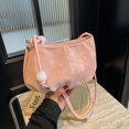 thumbnail image 4 of Bolso de mano informal para mujer, bolso de PU de gran capacidad para axila, elegante bolsa con cierre de cremallera con perla para viajes al aire libre, 4 of 9