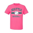 thumbnail image 2 of Wild Bobby City of Seattle Baseball Fantasy Fan Sports Men's T-Shirt, Neon Pink, 5X-Large, 2 of 6