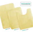 Nestl Set of 3 Absorbent Memory Foam Bath Mat Bathroom Rugs, Mellow Yellow, Large 20"x32", Small