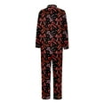 thumbnail image 5 of Women's Pajamas 2 Pieces Sets Soft Valentine Print Button Lapel Shirts Pants Sleepwear Outfit, 5 of 5