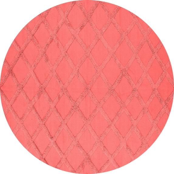 Ahgly Company Indoor Round Oriental Red Industrial Area Rugs, 7' Round
