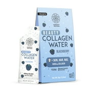 (2 pack) (2 pack) Harmony Proteins Collagen Powder Beauty Water Blackberry Instant Drink Mix Packets, 6 Ct