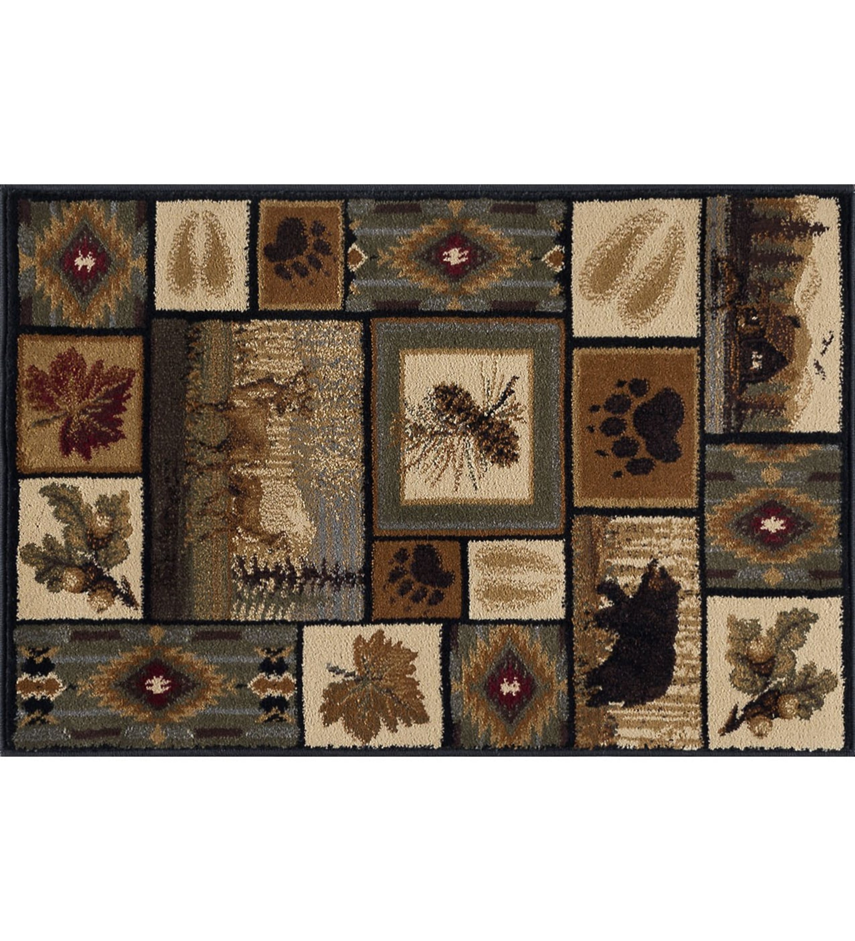 Nature Novelty 2' x 3' Multi-Color Polypropylene Indoor Area Rug
