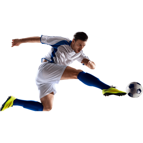 SP13438 Soccer Player Kicking Ball Cardboard Cutout Standee Standup