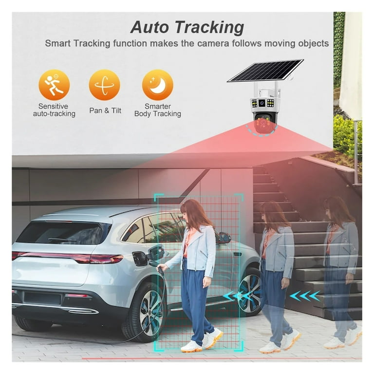 Surveillance camera V380 Pro Solar WIFI 12MP 6K 4G Two Lens Three