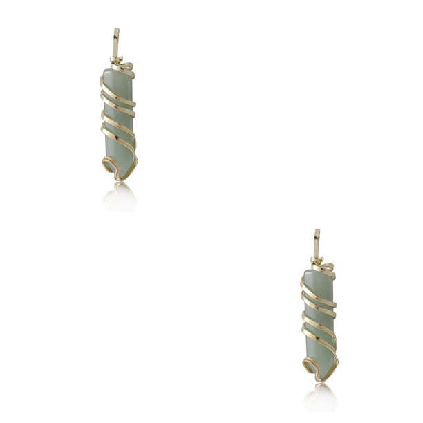 Sonducket Alambre envuelto encanto aniversario colgante colgante colorido cristal encantos artesanía llaveros accesorios verde Aventurina Aventurina verde 2Conjunto