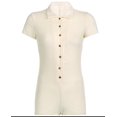 thumbnail image 1 of TheFound Combinaison Col Revers à Manches Courtes Women Slim Col Roulé, 1 of 6