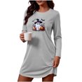thumbnail image 2 of Stamzod House Dress for Women Halloween Print Long Sleeve T Shirt Nightgown Soft Crew Neck Short Sleep Shirt L, 2 of 7