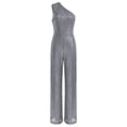 thumbnail image 4 of Xnihocha Combinaison Sans Manches pour Femmes une Épaule Robe de Soirée à Sequins Robe de Soirée Grise TTG, 4 of 7