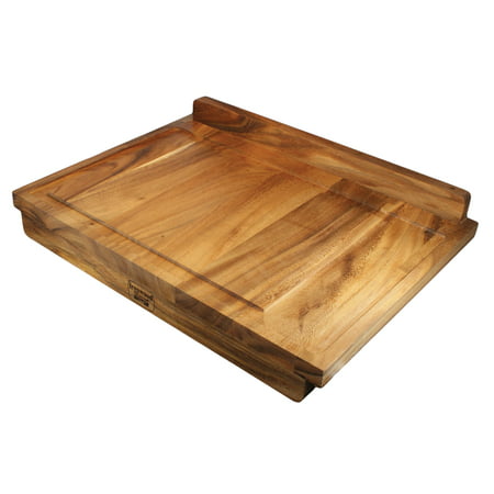 Double-Sided Countertop Pastry/Cutting Board Gravy Groove, Acacia