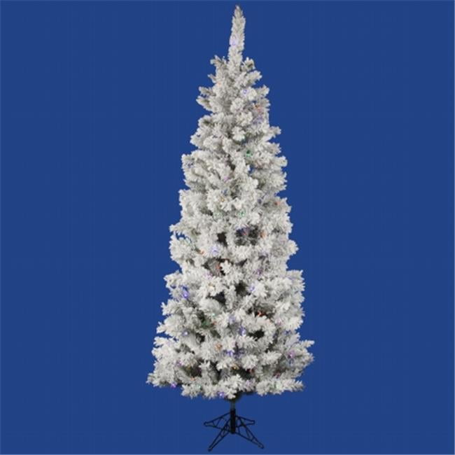 Vickerman 5.5' Flocked Pacific Artificial Christmas Tree with 200 Multi