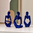 thumbnail image 5 of JUMRHFAN Living Room Decor, Flocked Decor Thinker Statue, Navy Blue Decor Statue Abstract Art Sculpture, Sculpture for Home Living Room Office Shelf Table Decoration, Set of 3, 5 of 18