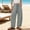 Gray, variant on Summer Women's Linen Pants High Waisted Drawstring Straight Wide Leg Casual Loose Comfy Stretch Beach Pants With Pockets