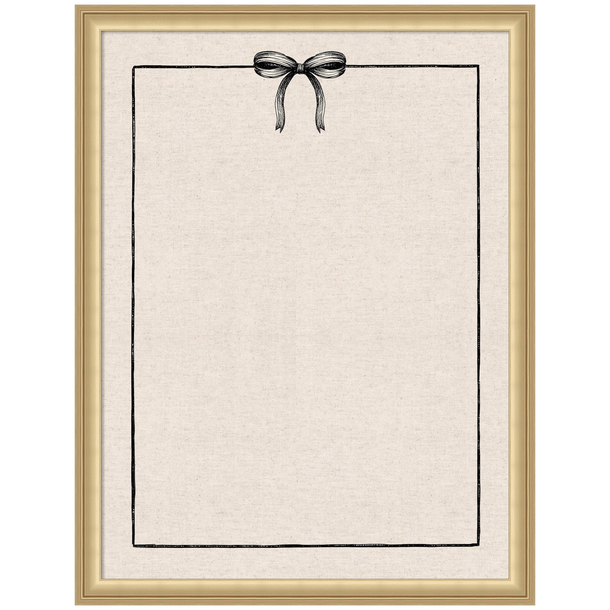 Kate and Laurel Framed Fabric Pinboard 20 x 26,  Printed Linen Classic Bulletin Board for Use as a Vision Board or Wall Organization, Florence Gold Frame