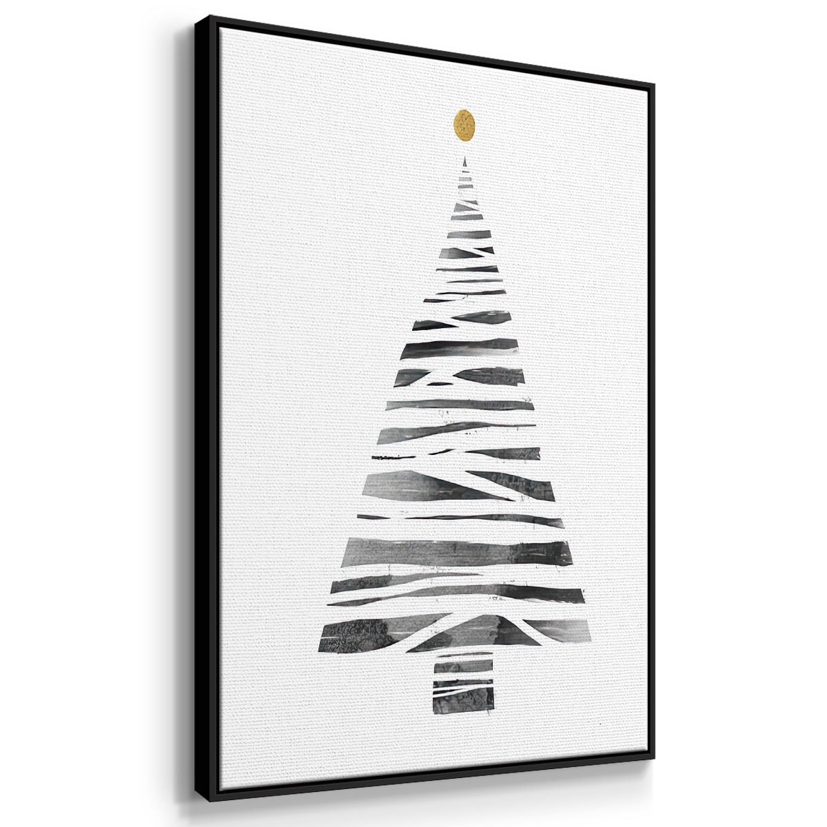 Christmas Tree I - Framed Gallery Wrapped Holiday Canvas - 25 x 37 - Black Frame