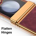 thumbnail image 7 of Compatible with Samsung Galaxy Z Flip 5 5G Luxury Case with Hinge Protection, Classical Plating PC with PU Leather Protective Anti-fingerprint Cover Phone Case for Samsung Z Flip 5, Rose, 7 of 7