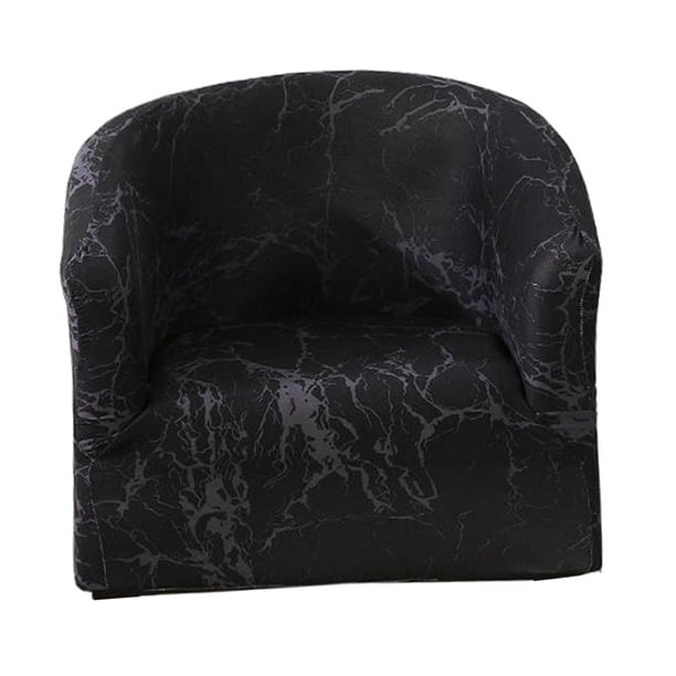 Fundas de terciopelo elásticas para bañera, fundas para brazos, extraíbles, estampadas, para sofá individual veteado negro