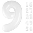 thumbnail image 1 of Globo Kelfuoya, 9 cumpleaños, blanco, número 9, 40 pulgadas, 1 of 8
