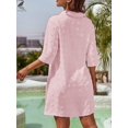thumbnail image 5 of PULLIMORE Womens Swimsuit Coverups Swiss Dots Bikini Swimwear Beach Cover Up Dress Shirt (S, Pink), 5 of 7