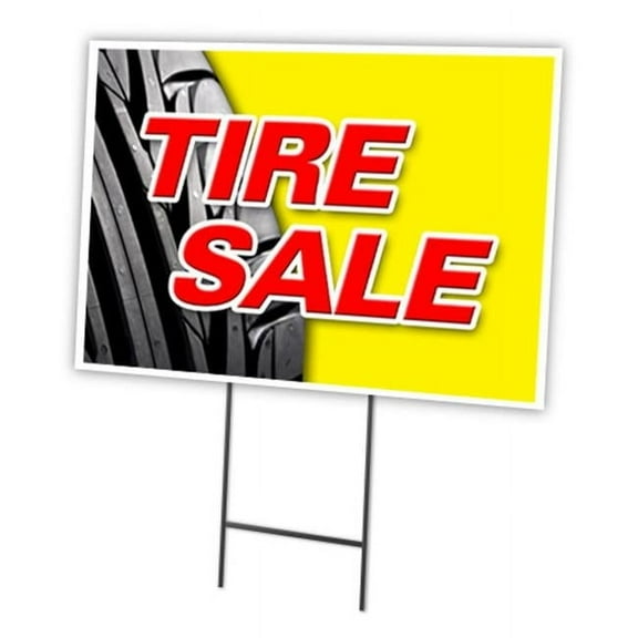 SignMission C-1216-DS-Tire Sale1 12 x 16 in. Tire Sale 1 Yard Sign & Stake