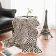 thumbnail image 4 of 100x94cm Leopard Print Pattern Carpet Imitation Faux Plush Carpet Rug Home Bedroom, 4 of 5