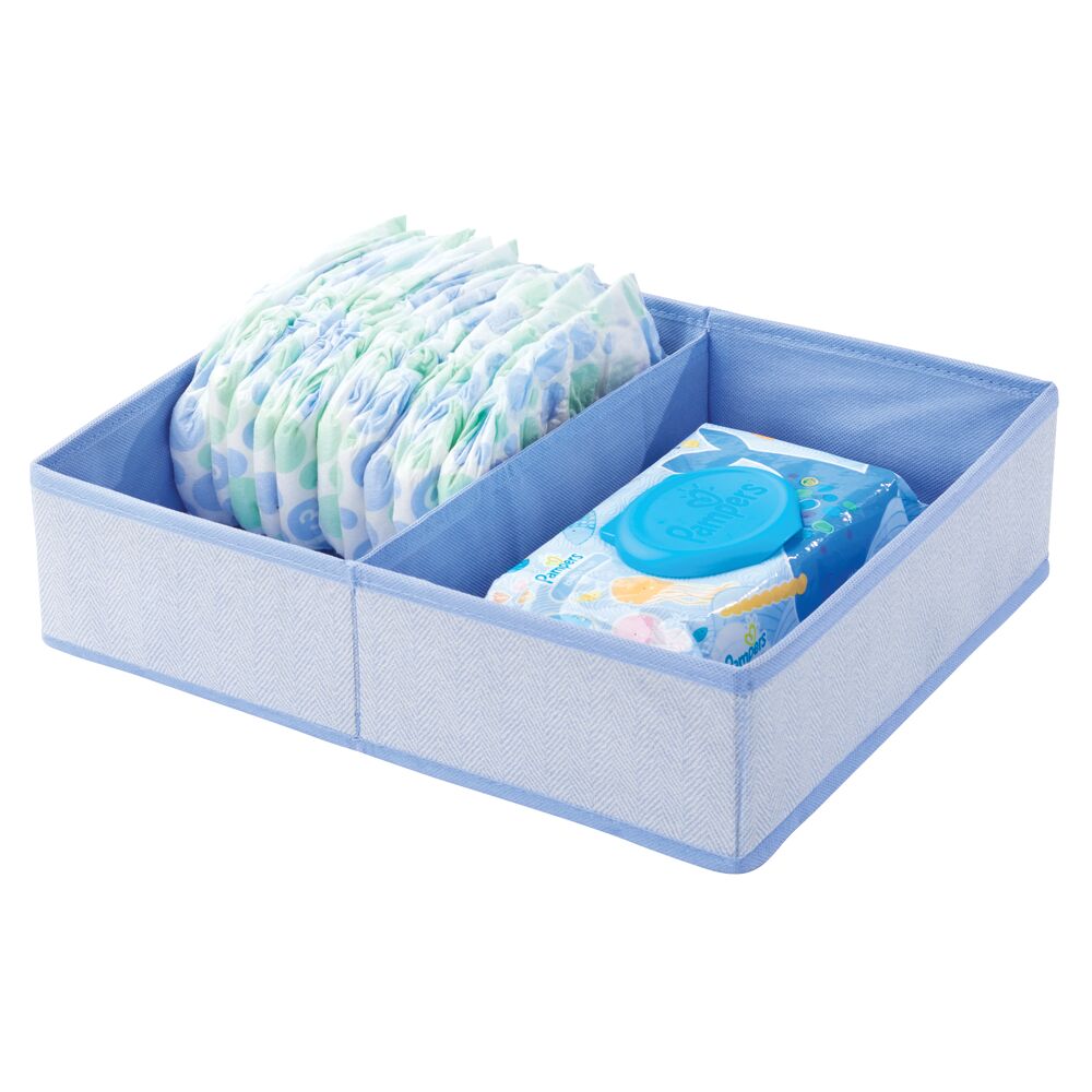mDesign Fabric Divided Drawer Organizer Bins, Kids/Baby Nursery Dresser, Closet, Shelf, Playroom