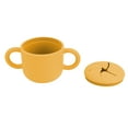 thumbnail image 4 of Vaso de aprendizaje para bebés de silicona con doble asa, fácil de limpiar, a prueba de fugas, amarillo, 4 of 14
