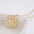 thumbnail image 1 of Zhuge Colgante de collar hecho a mano, colgante de copo de nieve, collar colgante de acero inoxidable (oro), 1 of 3
